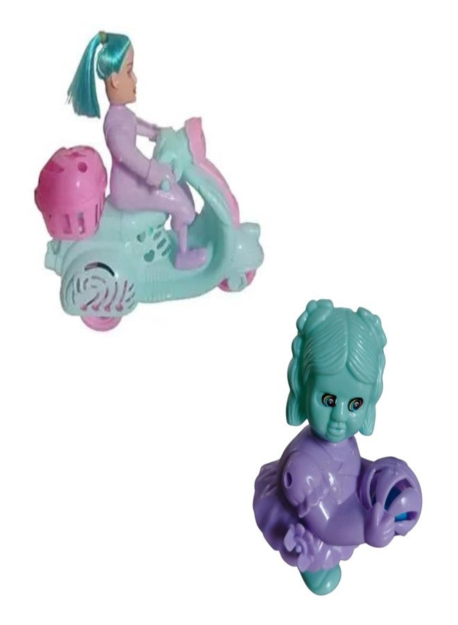 ZOKCY Combo ( 1 Cute Scooty Doll + 1 Cute Dancing Doll ) Cute Dancing Doll Toys Toy for Kids/Plastic Scooty Driver Toy for Kids/Dancing Doll with Key Operator - Image 1